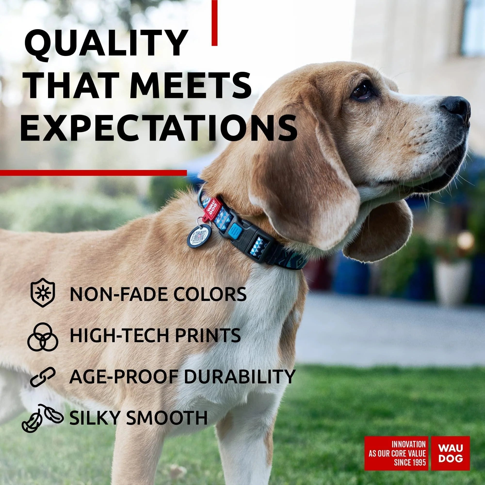 Nylon Dog Collar Adjustable Dog Collar for Large Dogs Small & Medium Dogs Breakaway Puppy Collars for Large Breed Dogs Boy & Girl Dog Collars with Durable Plastic Buckle and QR Dog Tag