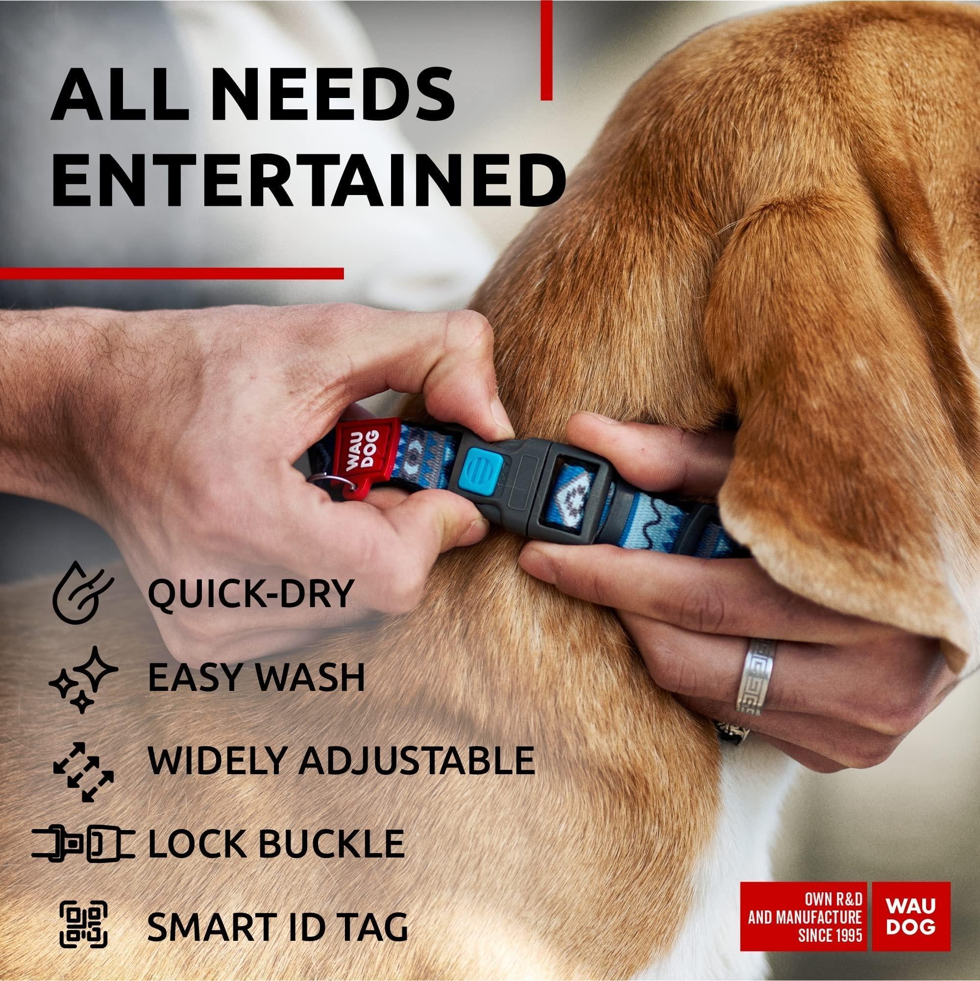 Nylon Dog Collar Adjustable Dog Collar for Large Dogs Small & Medium Dogs Breakaway Puppy Collars for Large Breed Dogs Boy & Girl Dog Collars with Durable Plastic Buckle and QR Dog Tag